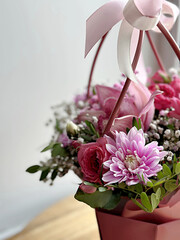 basket of flowers. festive bouquet