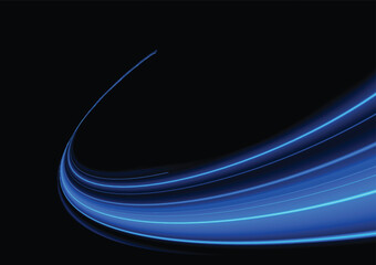 Modern abstract high-speed light motion effect on black background. vector illustration.