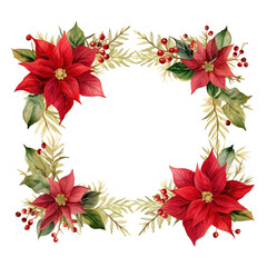 Frame For Christmas Event. Watercolor Style. AI Generated