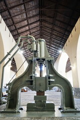 Compressed air hammer from 1913 in the National Railway Museum of Pietrarsa, Campania, Italy
