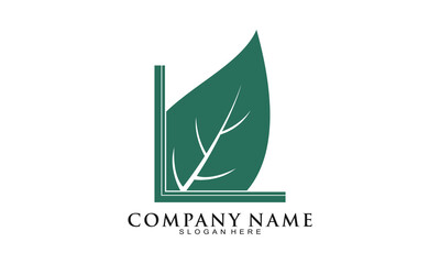 Elegant leaf illustration logo design vector