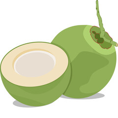young coconut silhouette and vector illustration design
