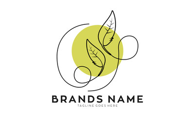 Fototapeta premium Nature aesthetic leaf logo design vector