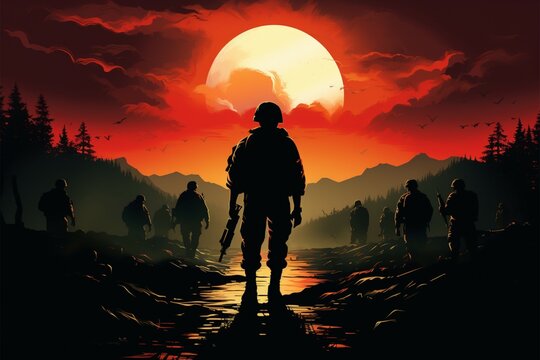 A vivid, lifelike military silhouette showcases dedication and authenticity