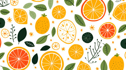 seamless pattern with oranges | generative ai - obrazy, fototapety, plakaty