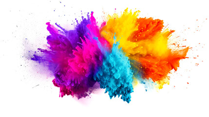 Fototapeta na wymiar abstract liquid multicolor splash explosion on white background