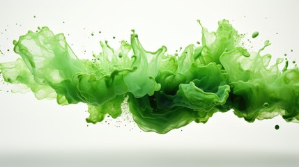isolated green watercolor splash on white background 