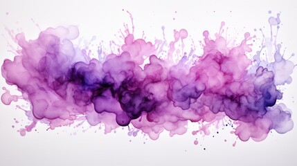 Fototapeta premium isolated Purple watercolor splash on white background 