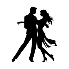 silhouette of a couple dancing