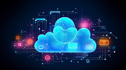 Abstract cloud computing technology concept.