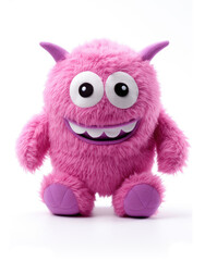 A cute stuffed animal toy isolated on a white background - Monster