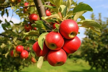 Close up Apple Fruit on Tree.