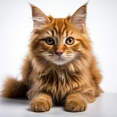 Fototapeta premium happy cat white background
