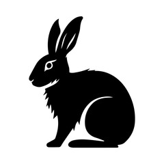rabbit isolated on white logo silhoutte