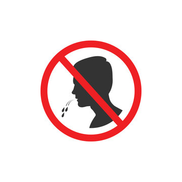 No Spitting Icon Concept Design. Vector Illustration.