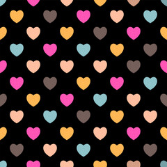 colorful heart on black background.
