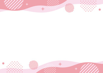 幾何学　ピンク　水玉　キラキラ　フレーム  ウェーブ