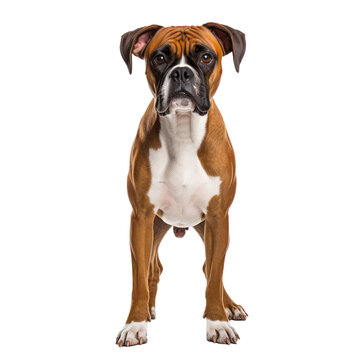 boxer dog looking isolated on white