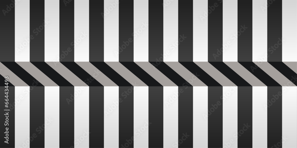 Poster alternating black and white stripes. pattern of convex stripes, gradiental.