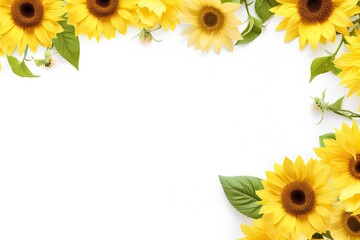 Sunflower Background with copy shape.