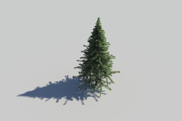 Digital png illustration of christmas tree with shadow on transparent background