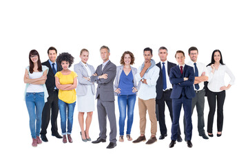 Fototapeta na wymiar Digital png photo of many diverse people standing on transparent background
