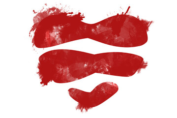 Digital png illustration of red heart shape on transparent background