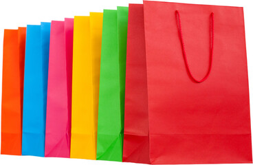Naklejka premium Digital png illustration of colourful presents bags on transparent background