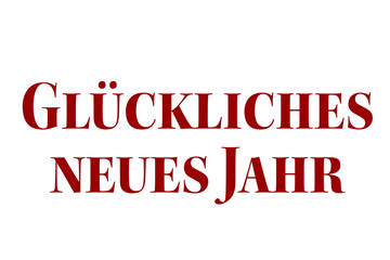 Digital png illustration of gluckliches neues jahr text on transparent background