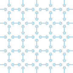 Digital png illustration of blue pattern of repeated weights on transparent background