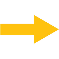 Digital png illustration of yellow arrow on transparent background