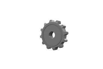 Digital png illustration of grey cog on transparent background