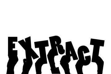 Digital png illustration of hands with extract text on transparent background