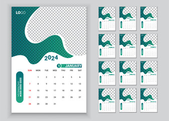 Wall Calendar 2024 Layout - A4 Size