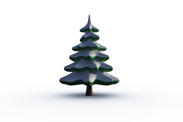 Digital png illustration of snow-covered christmas tree on transparent background