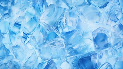 Texture of pieces of ice blue light background.