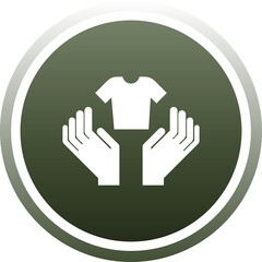 Digital png illustration of circle with hands and t-shirt on transparent background