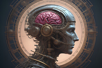 Fototapeta na wymiar Artificial intelligence brain