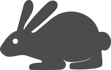 Fototapeta premium Digital png illustration of black bunny sitting on transparent background