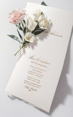 elegant White wedding invitation card set