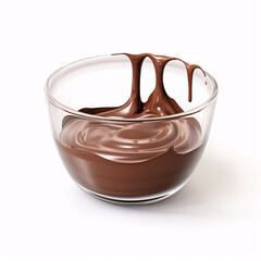 bowl of chocolate cream isolated on white background