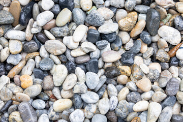 Pebble stone texture background. Pile of pebbles.