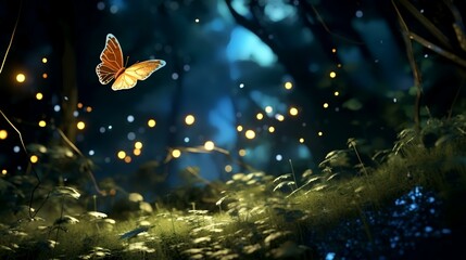 Abstract and magical image of firefly