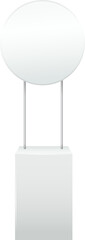 Advertising promotional stands. Realistic modern simple rack or counters multiple promotional desk...