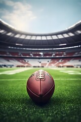 The intensity and excitement of an American football game in a professional stadium, with athletes showcasing sportsmanship, teamwork, and thrilling moments  that captivate the crowd on game day.