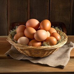 Farm fresh, cage free, organic brown eggs. Great for stories on healthy eating, organic food, poultry farming,  diets, food supply and more. 