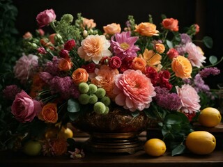 Obraz na płótnie Canvas Decorative flower arrangement Generative AI