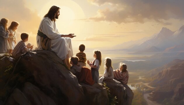 Jesus Christ speaking to children