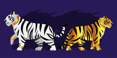 Fototapeta na wymiar Two Tiger Character Design