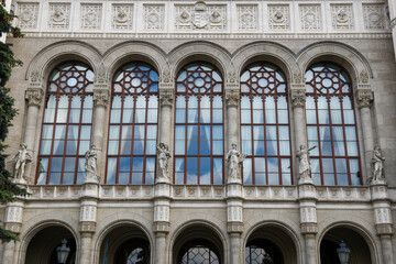 Fototapeta na wymiar View at Vigado Concert Hall on Budapest in Hungary